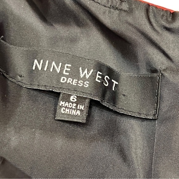 NINE WEST Black Floral Graphic A-Line Party Dress, Sundress, Size 6 - Picture 2 of 16